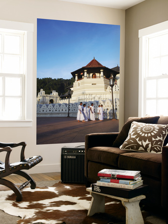 Women Walking Past Temple Of The Tooth (Sri Dalada Maligawa), Kandy, Sri Lanka by Ian Trower Pricing Limited Edition Print image