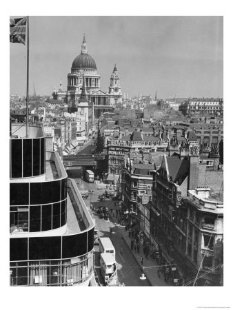 Elevated View Of Fleet Street And Saint Pauls Cathedral by W. Robert Moore Pricing Limited Edition Print image