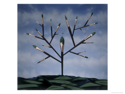 Paint Brush Art Tree by Howard Sokol Pricing Limited Edition Print image