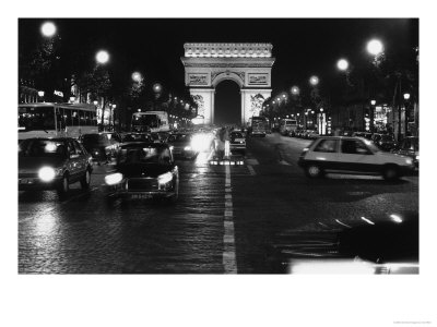 Champs Elysees At Night, Paris, France by Van Miller Pricing Limited Edition Print image