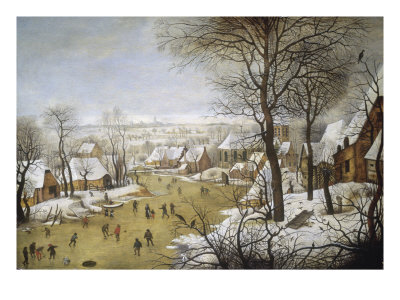 A Winter Landscape With Skaters And A Bird Trap by Pieter Brueghel The Younger Pricing Limited Edition Print image