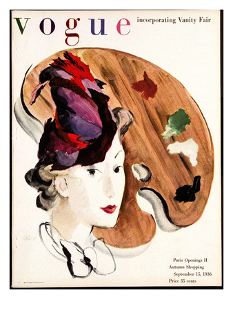 Vogue Cover - September 1936 by Rene Bouet-Willaumez Pricing Limited Edition Print image