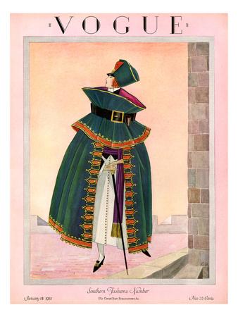 Vogue Cover - January 1925 by George Wolfe Plank Pricing Limited Edition Print image