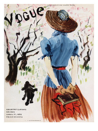 Vogue Cover - April 1938 by René Bouét-Willaumez Pricing Limited Edition Print image