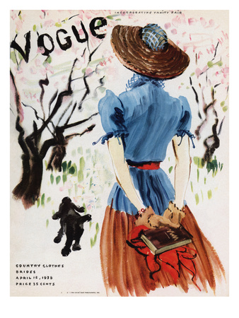 Vogue Cover - April 1938 by Rene Bouet-Willaumez Pricing Limited Edition Print image