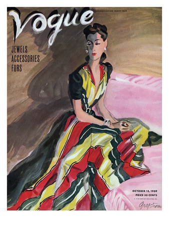 Vogue Cover - October 1939 by R.S. Grafstrom Pricing Limited Edition Print image