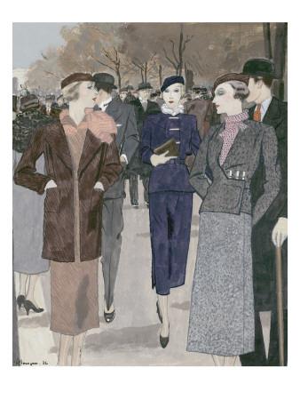 Vogue - January 1933 by Pierre Mourgue Pricing Limited Edition Print image