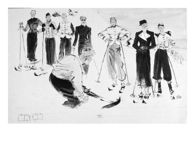 Vogue - December 1936 by René Bouét-Willaumez Pricing Limited Edition Print image