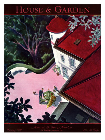 House & Garden Cover - January 1930 by Walter Buehr Pricing Limited Edition Print image