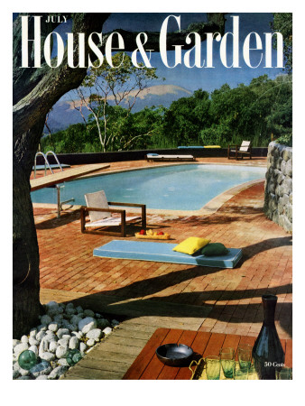 House & Garden Cover - July 1957 by Georges Braun Pricing Limited Edition Print image