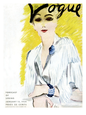 Vogue Cover - January 1934 by Carl Eric Erickson Pricing Limited Edition Print image