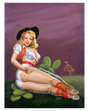 Pin-Up Girl On Cactus by Peter Driben Pricing Limited Edition Print image
