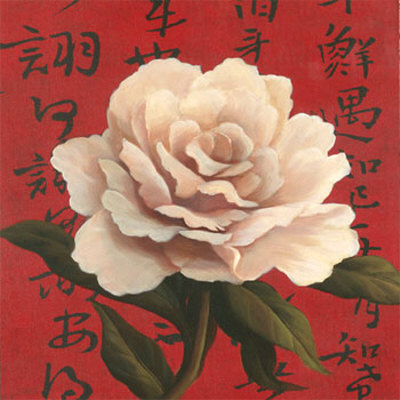 Chinese Rose On Red by T. C. Chiu Pricing Limited Edition Print image