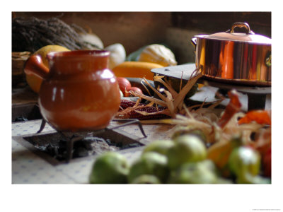 Kitchen Detail Of Chateau De Cormatin, Burgundy, France by Lisa S. Engelbrecht Pricing Limited Edition Print image