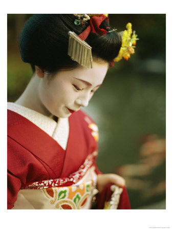 A Portrait Of A Kimono-Clad Geisha by Eightfish Pricing Limited Edition Print image