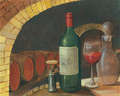 Wine Bottle With Corkscrew by Jose Gomez Pricing Limited Edition Print image