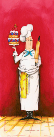 Chef With Pastry by Tracy Flickinger Pricing Limited Edition Print image