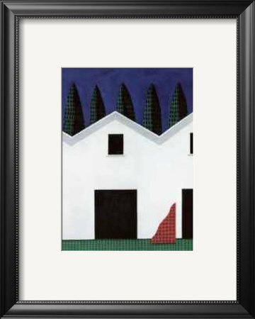 White Barn With Red Sculpture by Ian Tremewen Pricing Limited Edition Print image