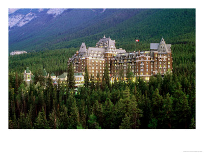 Banff Springs Hotel, Dusk, Banff National Park, Canada by David Tomlinson Pricing Limited Edition Print image