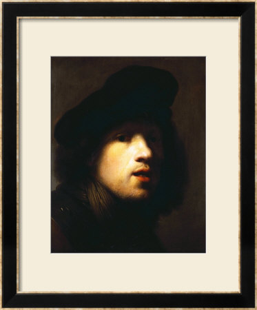 Portrait Of The Artist, Head And Shoulders, In A Black Beret And A Gorget by Rembrandt Van Rijn Pricing Limited Edition Print image