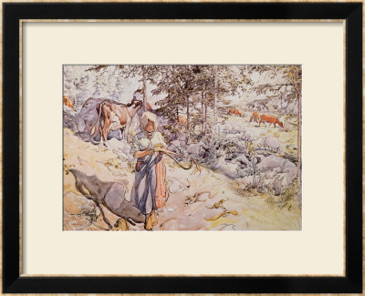 Young Girl Weaving, 1905 by Carl Larsson Pricing Limited Edition Print image