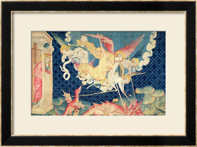 St. Michael And His Angels Fighting The Dragon, No.36 From The Apocalypse Of Angers, 1373-87 by Nicolas Bataille Pricing Limited Edition Print image