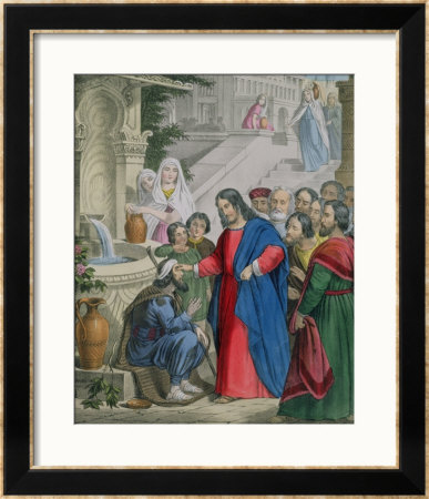 Jesus Gives Sight To One Born Blind, From A Bible Printed By Edward Gover, 1870S by Siegfried Detler Bendixen Pricing Limited Edition Print image