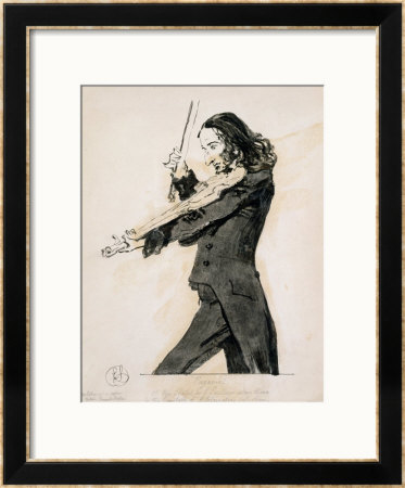 Niccolo Paganini Playing The Violin, 1831 by Edwin Henry Landseer Pricing Limited Edition Print image