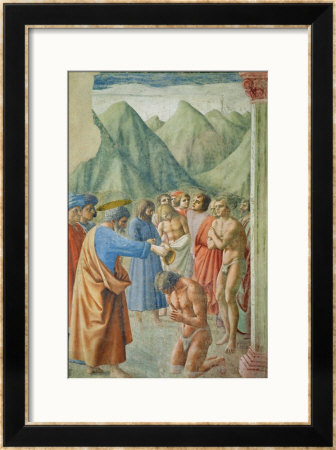 St. Peter Baptising The Neophytes, Circa 1427 by Tommaso Masaccio Pricing Limited Edition Print image