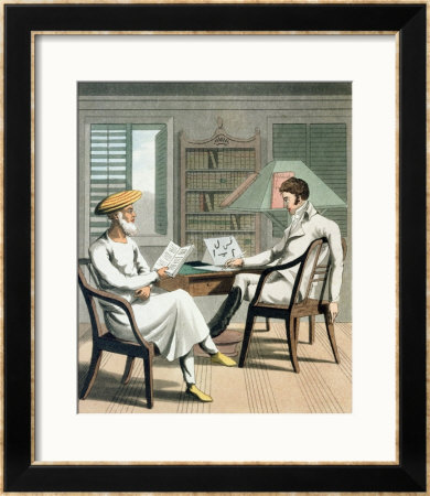 A European Gentleman With His Moonshee, Or Native Professor Of Languages by Charles D'oyly Pricing Limited Edition Print image