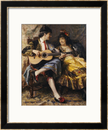 A Spanish Singer And His Lady by Arthur Alfred Burrington Pricing Limited Edition Print image