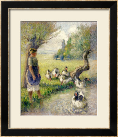 The Goose Girl (The Duck Pond), Circa 1890 by Camille Pissarro Pricing Limited Edition Print image