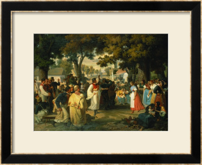 Belle Of The Village Is Asked For A Dance by Janos Janko Pricing Limited Edition Print image