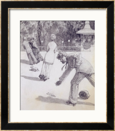 Action From Paraphrase On The Discovery Of A Glove, Pub. 1881, 1878 (Washed Indian Ink And Pen) by Max Klinger Pricing Limited Edition Print image