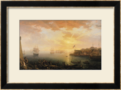 View Of Brest Harbour, 1796 by Jean-Francois Hue Pricing Limited Edition Print image