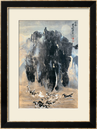 Running Horses In Valley by Huachazc Lee Pricing Limited Edition Print image