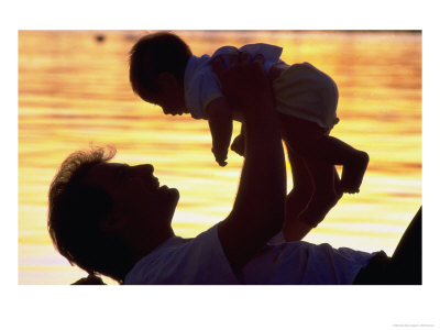 Silhouette Of Baby And Father by Mitch Diamond Pricing Limited Edition Print image