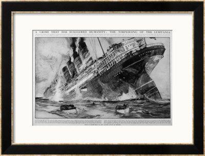 The Lusitania Sinks After Being Hit By German Torpedoes by Charles Dixon Pricing Limited Edition Print image