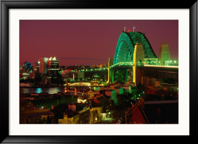 Sydney Harbour Bridge At Sunset Sydney, New South Wales, Australia by Ross Barnett Pricing Limited Edition Print image