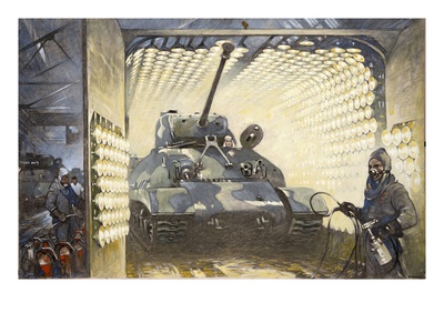 A Freshly Painted Tank Emerges Dry From An Infrared Tunnel by National Geographic Society Pricing Limited Edition Print image