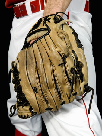 Midsection Of A Baseball Player Wearing A Baseball Glove by Adam Burn Pricing Limited Edition Print image