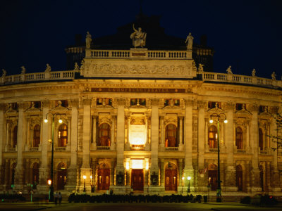 Illuminated Burgtheater (National Theatre) At Night, Vienna, Austria by Jon Davison Pricing Limited Edition Print image