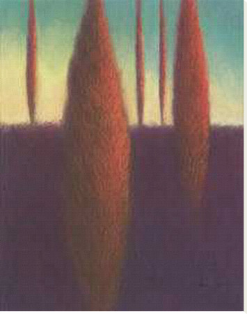 Red Trees At Sunrise by Karen Jones Pricing Limited Edition Print image
