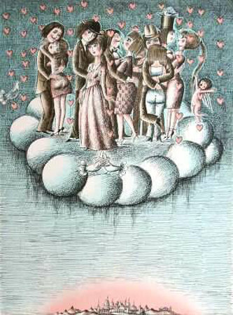 Septieme Ciel, Reves Bleus... by Raymond Peynet Pricing Limited Edition Print image