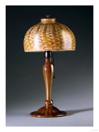 An Applied Favrile Glass Desk Lamp by Guiseppe Barovier Pricing Limited Edition Print image