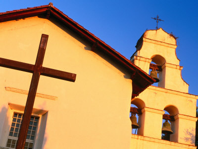 Detail Of Mission San Juan Bautista In Early Morning Light, Near Salinas, Salinas, California by Eddie Brady Pricing Limited Edition Print image