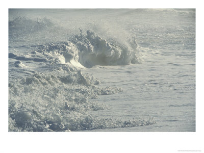 White Foamy Water That Looks Like Cream Crashes Down On Itself, South Island, New Zealand by John Eastcott & Yva Momatiuk Pricing Limited Edition Print image