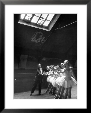 Ballet Master With Ballerinas Practicing Classic Exercise In Rehearsal Room At Grand Opera De Paris by Alfred Eisenstaedt Pricing Limited Edition Print image