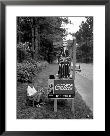 Boy Selling Coca-Cola From Roadside Stand by Alfred Eisenstaedt Pricing Limited Edition Print image