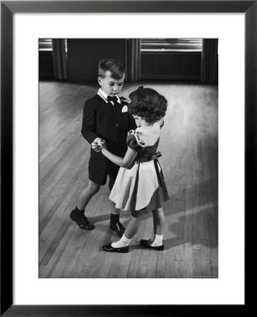 Young Boy And Girl Taking Dancing Lessons by Nina Leen Pricing Limited Edition Print image